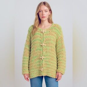 CASH By CashApp Mosshide Handmade Green Loose Cardigan Super Oversized L-XL